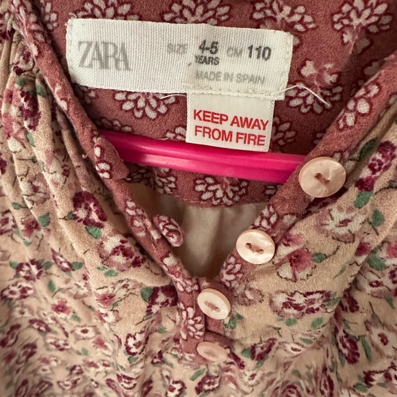 Zara Pink and Cream Floral Blouse - Picture 2 of 2